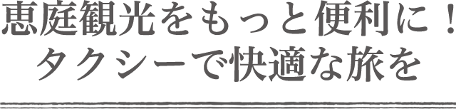 恵庭観光をもっと便利に！タクシーで快適な旅を